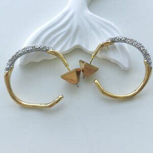 Alexis Bittar Crystal Pave Hoop Earring Two Tone
